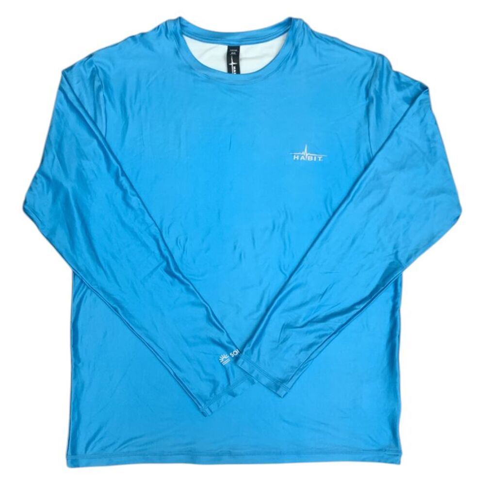 Habit Men's UPF 50+ UV Protection Quick Dry Long Sleeve Shirt - Vivid Blue